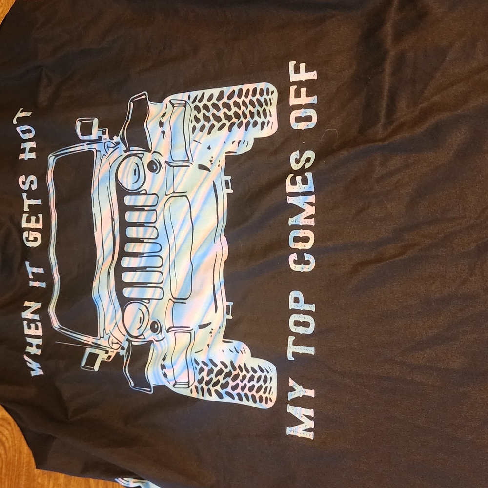 Black Graphic Tank with Jeep Design Closet Closeout All Tops 5.00 Firm